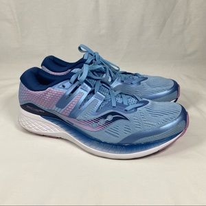 Saucony Ride ISO Womens Size 12 S10444-1 Navy Blue Pink White